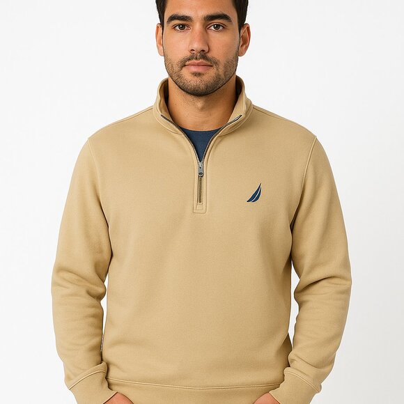 Nautica Navtech Quarter-Zip Cotton Knit Sweater  size: M - Picture 2 of 8